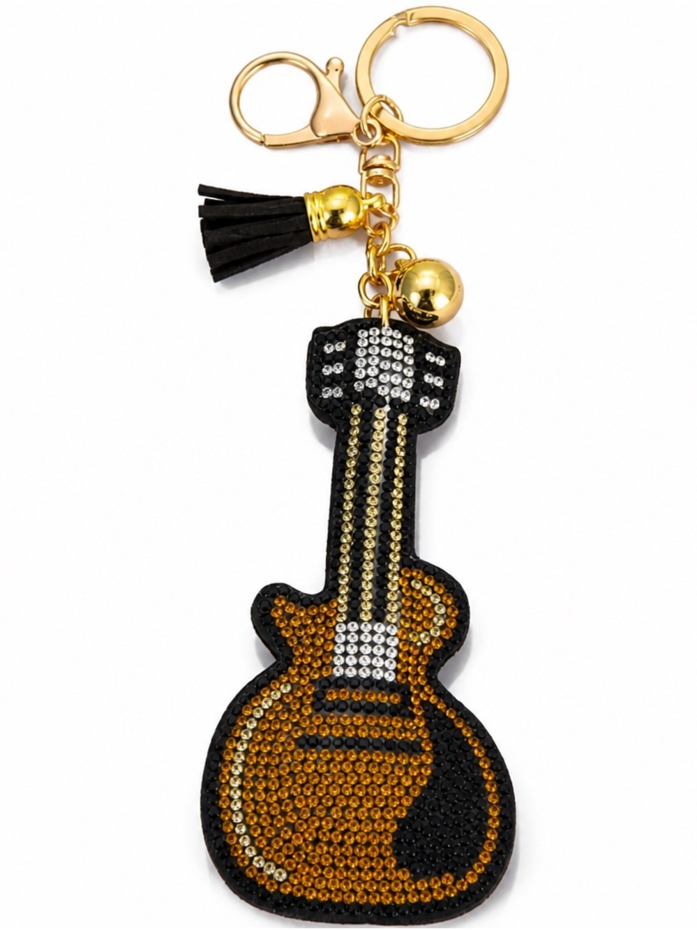 Rhinestone guitar Keyring bag backpack charm crystal
